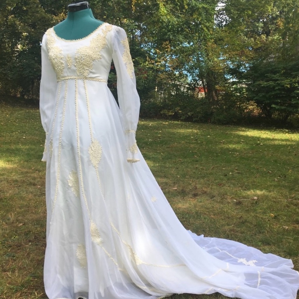 Vintage White and Cream Wedding Dress